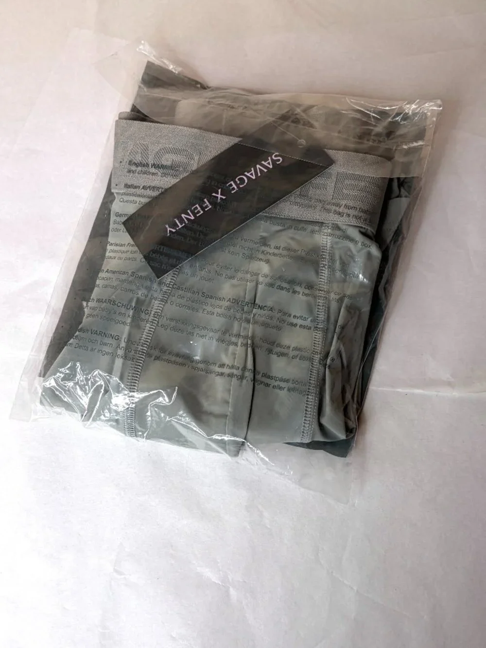 New Savage x Fenty Shadow Fit Boxer Briefs Gray Size M